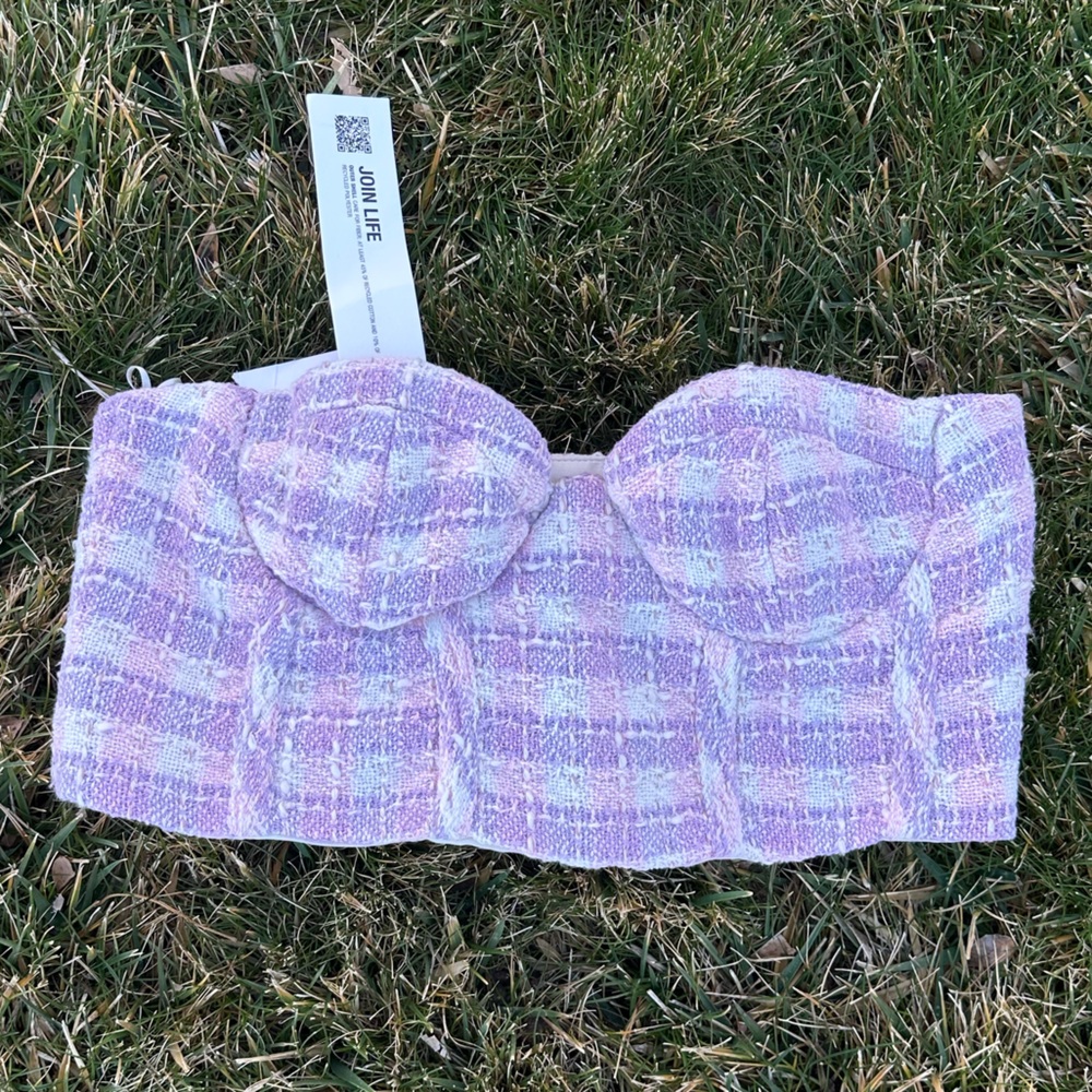 Zara Stripe Sleeveless Strapless Bandeau Bustier Corset Crop Tube Festival Top